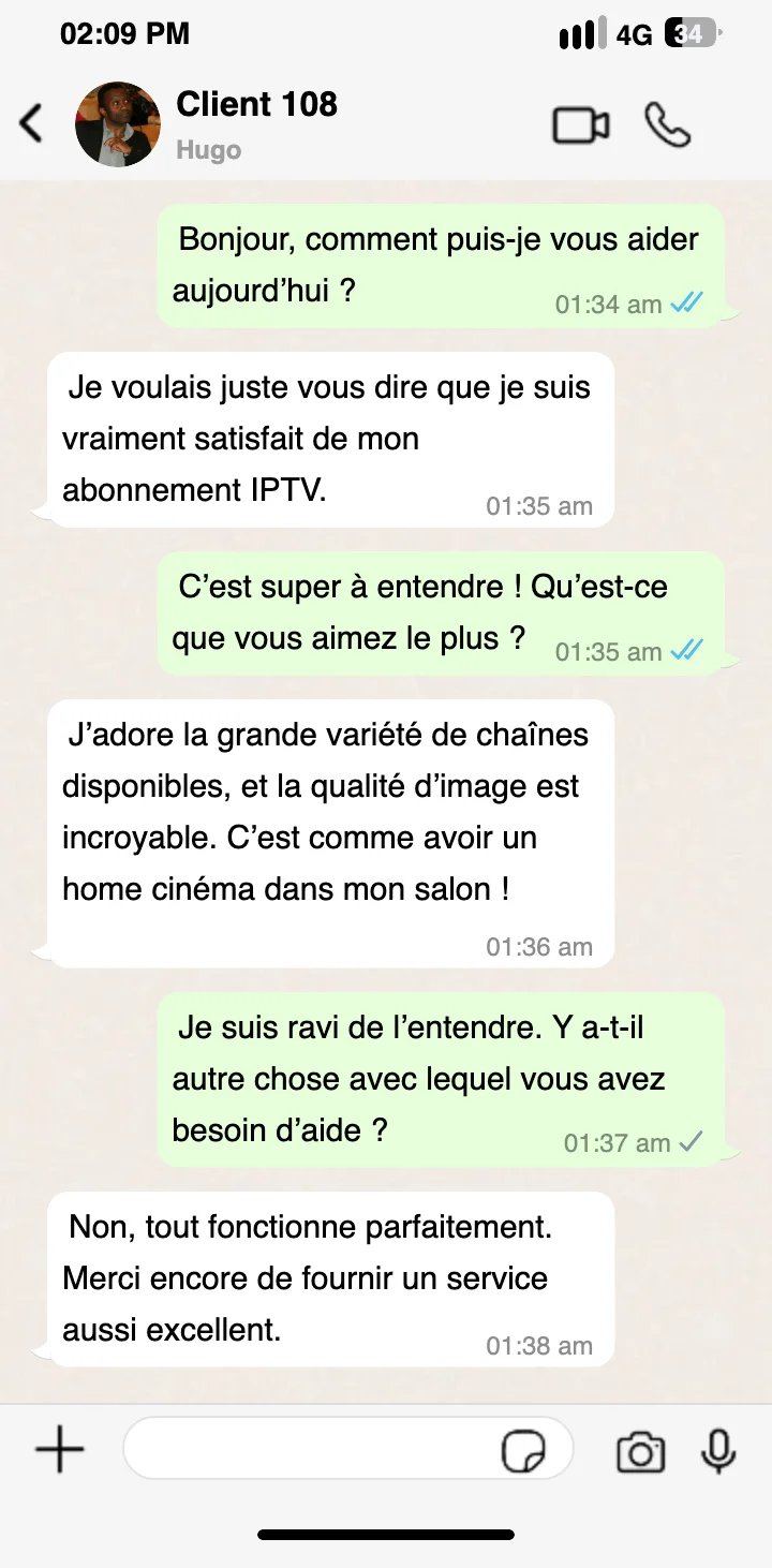 Avis d'un abonné sur le support et le service adult iptv